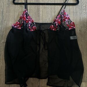 Frederick's of Hollywood Black lace cami top